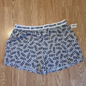 Juicy Couture Boxer Shorts Womens 3X Love  AOP Monogram Pajamas Y2K - NWT